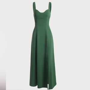 The Solid Color Side Slit Maxi Dress